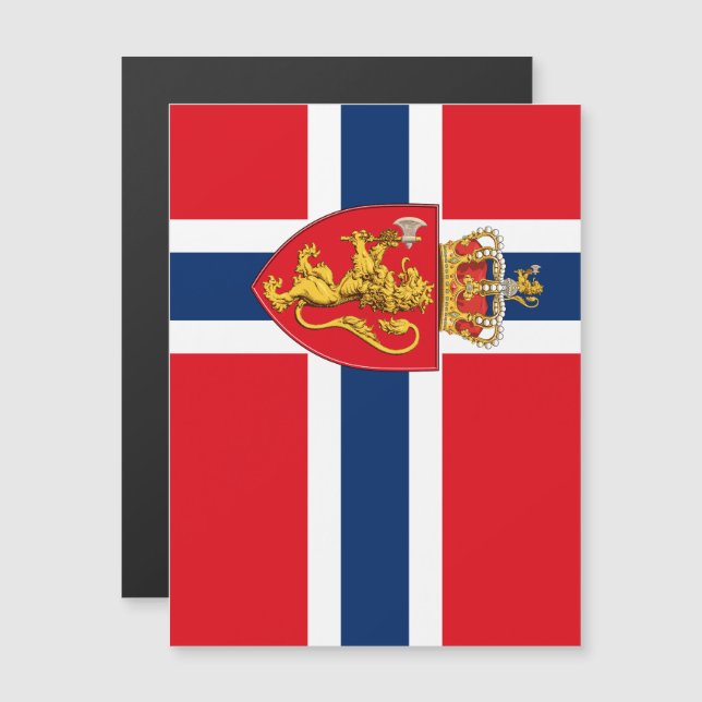 Norge jackat av arm på Norgens flagga, norska 2 (Fram/baksida)
