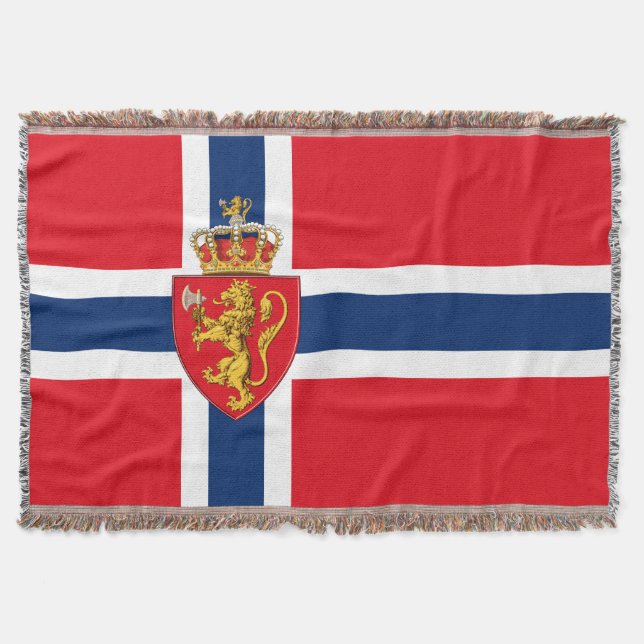 Norge jackat av arm på Norgens flagga, norska 3 Filt (Framsidan)