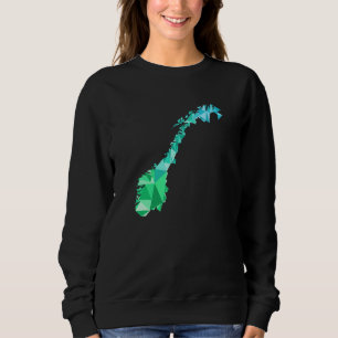 Norge Karta i Polygon Stil Geometric Scandinavi T Shirt