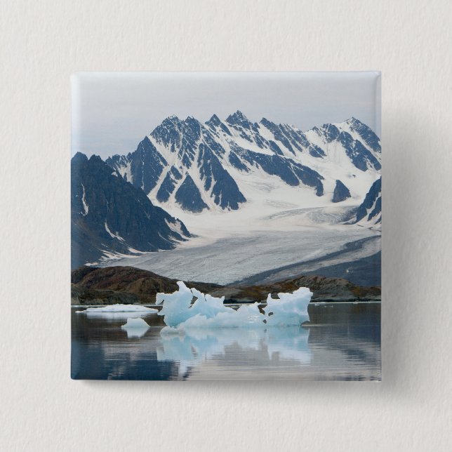 Norge, krympande glaciär och isberg knapp (Framsida)