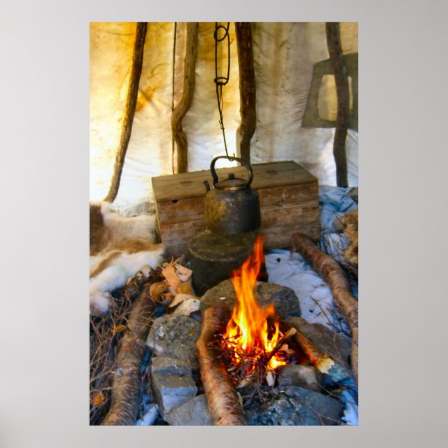 Norge, Lappland, i Sami tält Poster (Framsidan)