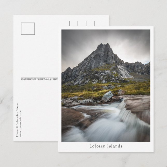 Norge liggande foto vykort (Fram/baksida)