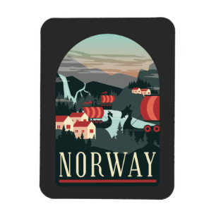 Norge liggande Vintage Magnet