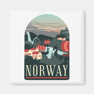 Norge liggande Vintage resor-magnet Magnet