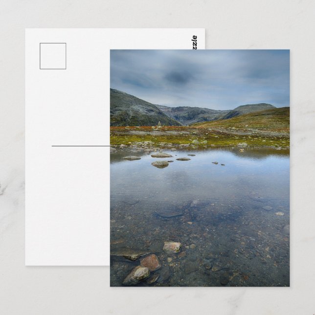 Norge liggande vykort (Fram/baksida)