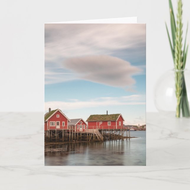 Norge Lofoten Fishing Village Kort (Framsida)