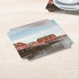 Norge Lofoten Fishing Village Underlägg Papper