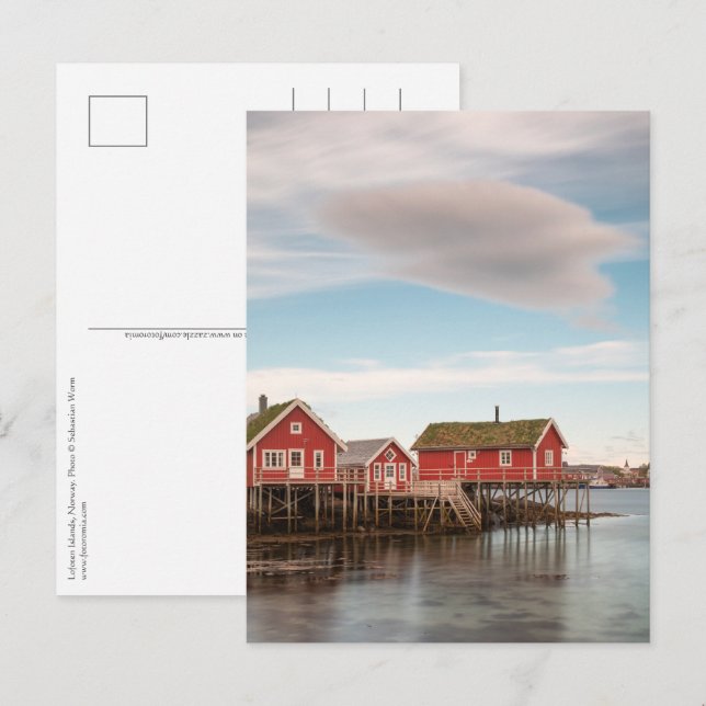 Norge Lofoten Fiskeby Vykort (Fram/baksida)