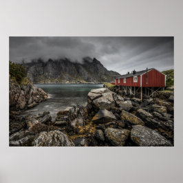 Norge Lofoten Islands Cabin Poster