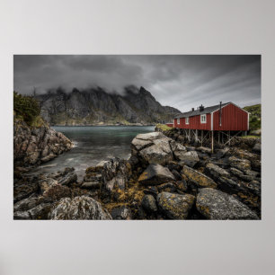 Norge Lofoten Islands Cabin Poster