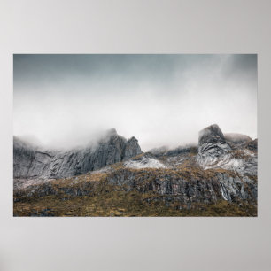 Norge Lofoten liggande foto Poster