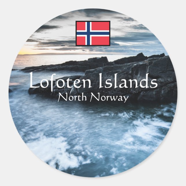 Norge Lofoten-öarna Runt Klistermärke (Framsida)