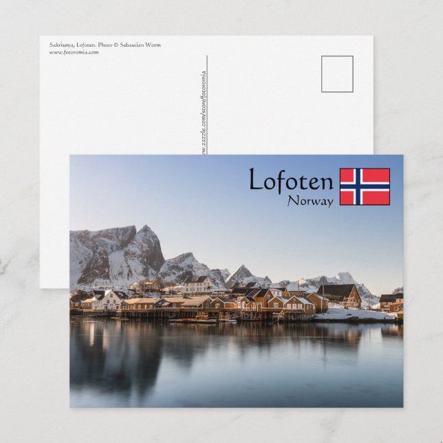 Norge Lofoten-öarna Vykort (Fram/baksida)