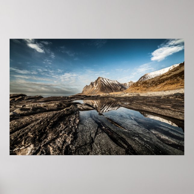 Norge Lofotenöarna Berg Poster (Framsidan)