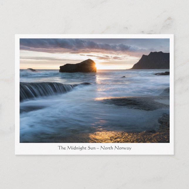 Norge Midnight Sol Vykort (Framsida)