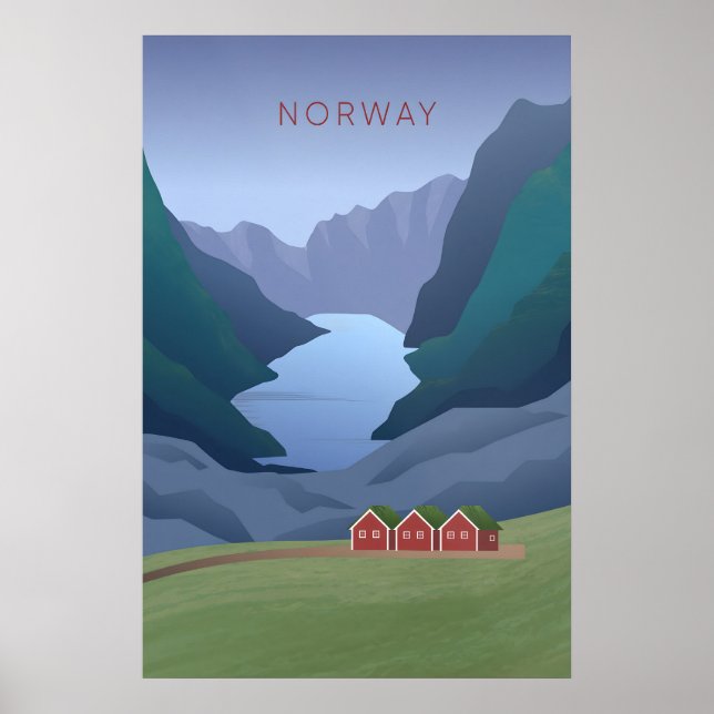 Norge Minimalistisk Resaaffisch Poster (Framsidan)