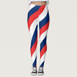 Norge National Flagga Färg Diagonal Stripe Leggings