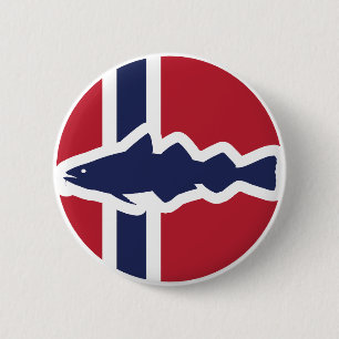 Norge Nordatlanttorsk Norska Flagga Knapp