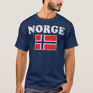 Norge Norge Flagga Norsk Retro Distress T Shirt