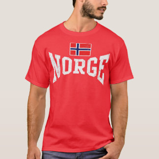 Norge Norge Flagga Norsk Vintage Faded T Shirt