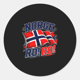 Norge Norge flagga vintage norsk fotbollsfan Runt Klistermärke