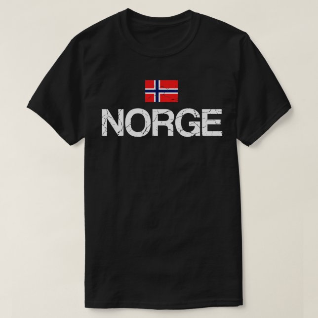 Norge Norge Norska Flagga Långärmad T Shirt (Design framsida)