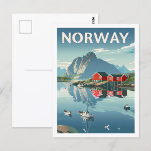 Norge Norge Vintage Berömd Travel Ställe Vykort