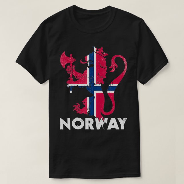 Norge Norsk Flagga Jackar av Arm Skandinavien Osl T Shirt (Design framsida)