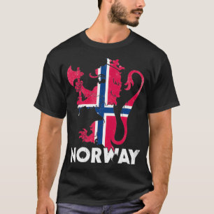 Norge Norsk Flagga Jackar av Arm Skandinavien Osl T Shirt