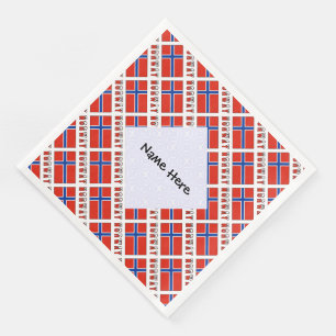 Norge Norsk Flagga Klinkad Personlig Namn Pappersservett