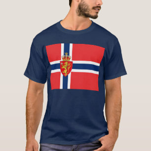 Norge, norsk flagga, med jackande av arm/d blått t shirt