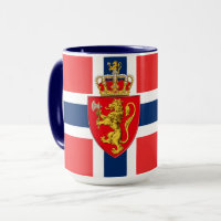 Norge, norsk flagga, med jackande av arm