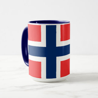 Norge, norsk flagga, med jackande av arm mugg