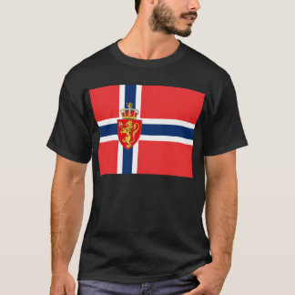 Norge, norsk flagga, med jackande av arm/svart t shirt