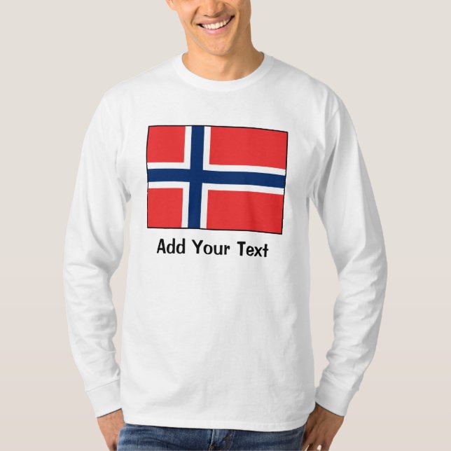 Norge - norsk flagga t shirt (Framsida)