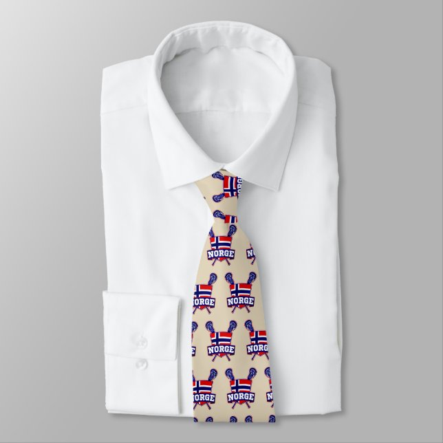 Norge Norsk Norsk Lacrosse Tie Slips (Bunden)