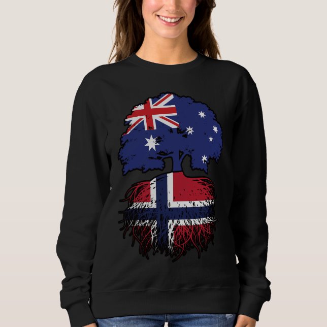 Norge Norska Australien Träd Roots T Shirt (Framsida)