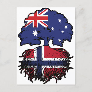 Norge Norska Australien Träd Roots Vykort