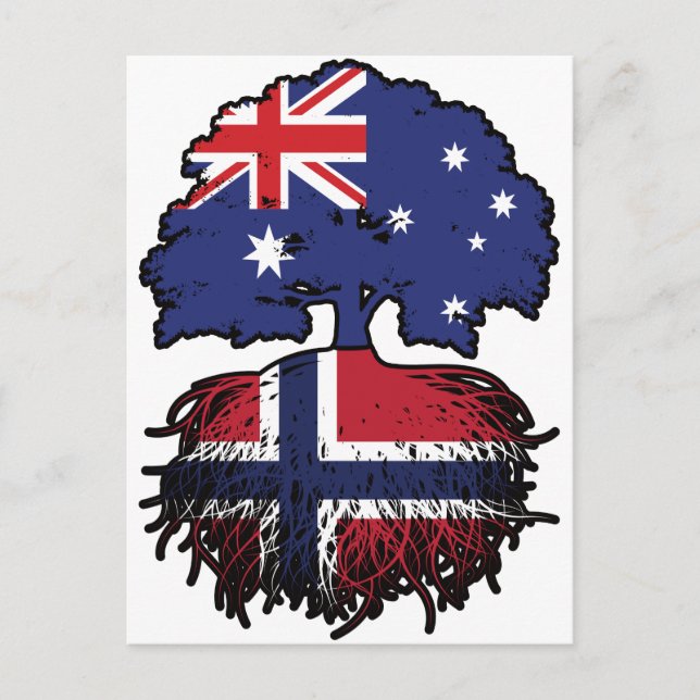 Norge Norska Australien Träd Roots Vykort (Framsida)