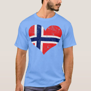 Norge norska Flagga Heart Norge Kärlek Distress T Shirt