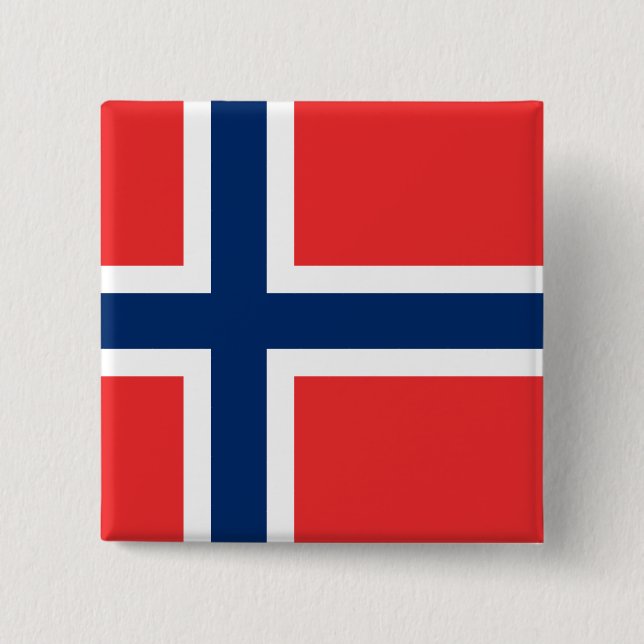 Norge (norska) Flagga Knapp (Framsida)