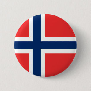 Norge - Norska Flagga Knapp