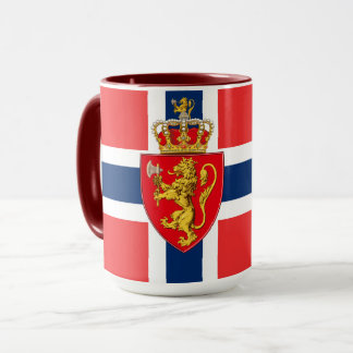 Norge, norska flagga, med jackande av arm mugg