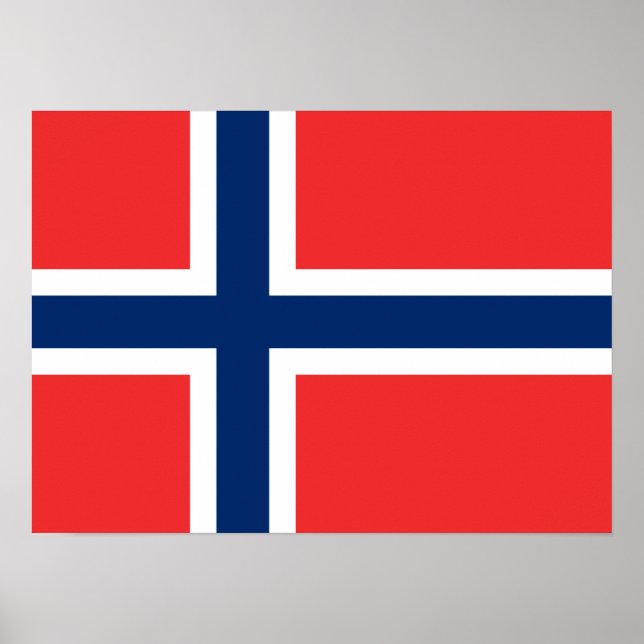 Norge - Norska Flagga Poster (Framsidan)