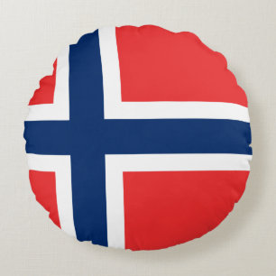 Norge (norska) Flagga Rund Kudde