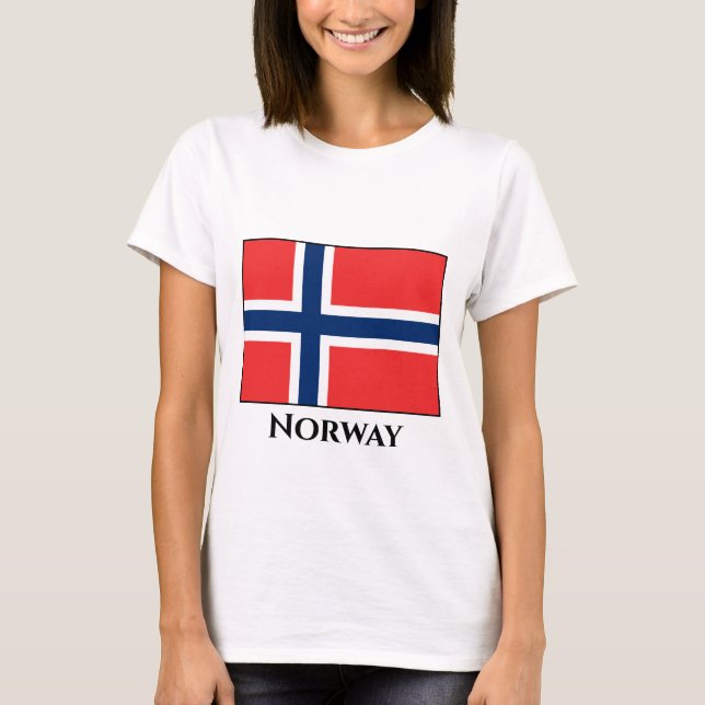 Norge (norska) Flagga T Shirt (Framsida)