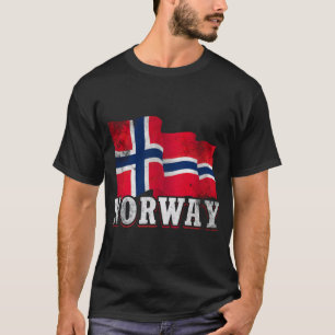 Norge Norska Flagga T Shirt