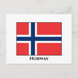 Norge (norska) Flagga Vykort