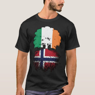 Norge Norska Irish Ireland Träd Roots Flagga T Shirt