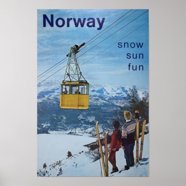 Norge Norska Vintage resor Poster (Framsidan)